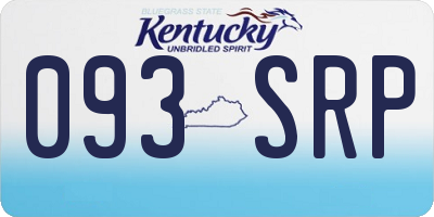 KY license plate 093SRP