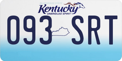 KY license plate 093SRT