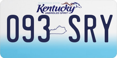 KY license plate 093SRY
