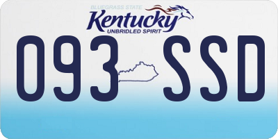 KY license plate 093SSD