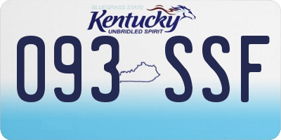 KY license plate 093SSF