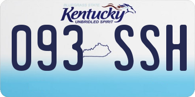 KY license plate 093SSH
