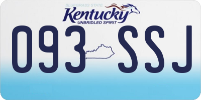 KY license plate 093SSJ
