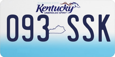 KY license plate 093SSK