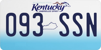 KY license plate 093SSN
