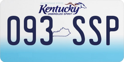 KY license plate 093SSP