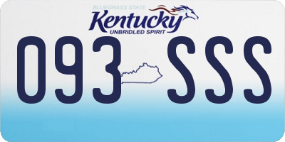 KY license plate 093SSS