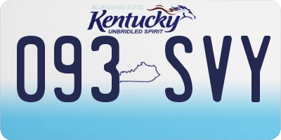 KY license plate 093SVY