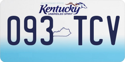 KY license plate 093TCV