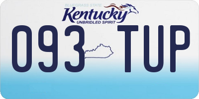 KY license plate 093TUP