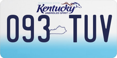 KY license plate 093TUV