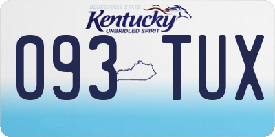 KY license plate 093TUX