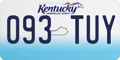 KY license plate 093TUY