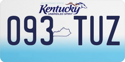 KY license plate 093TUZ