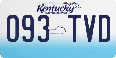 KY license plate 093TVD