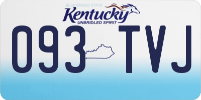 KY license plate 093TVJ