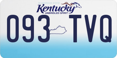 KY license plate 093TVQ