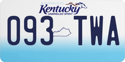 KY license plate 093TWA