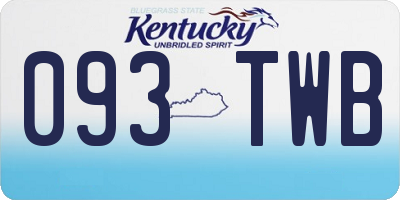 KY license plate 093TWB
