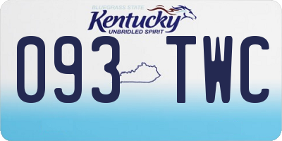 KY license plate 093TWC