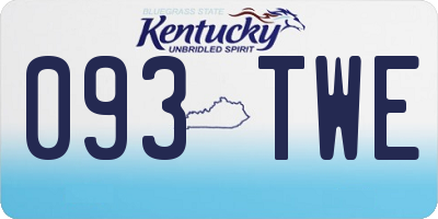KY license plate 093TWE