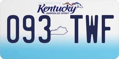 KY license plate 093TWF