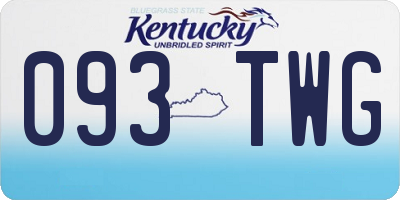KY license plate 093TWG