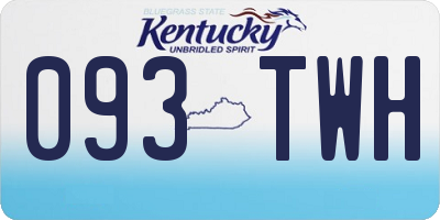 KY license plate 093TWH