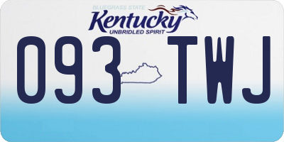 KY license plate 093TWJ