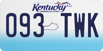 KY license plate 093TWK