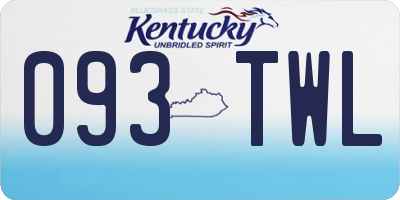 KY license plate 093TWL