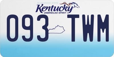 KY license plate 093TWM