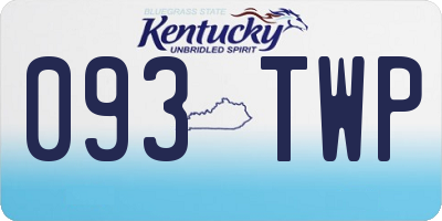 KY license plate 093TWP