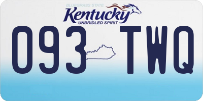 KY license plate 093TWQ