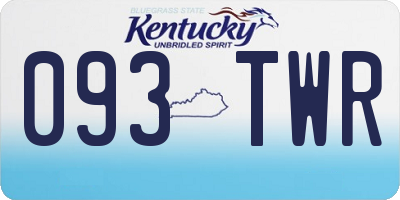 KY license plate 093TWR