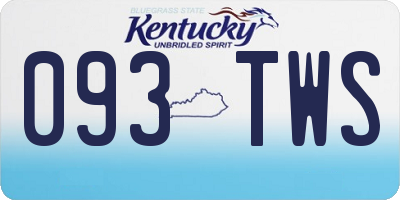 KY license plate 093TWS