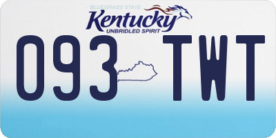 KY license plate 093TWT