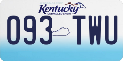 KY license plate 093TWU