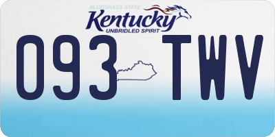 KY license plate 093TWV