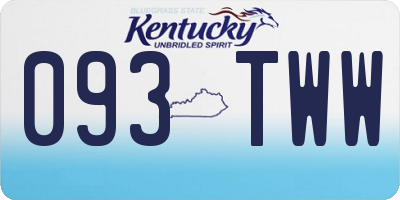 KY license plate 093TWW