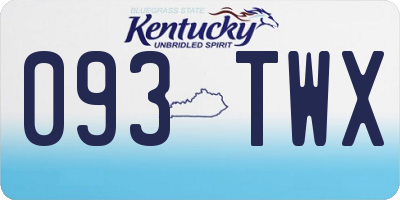 KY license plate 093TWX