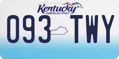 KY license plate 093TWY