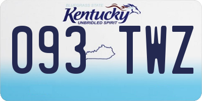 KY license plate 093TWZ