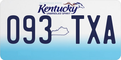 KY license plate 093TXA