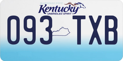 KY license plate 093TXB