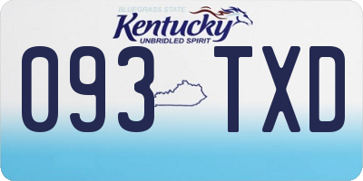 KY license plate 093TXD