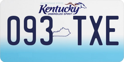 KY license plate 093TXE