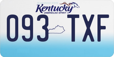 KY license plate 093TXF