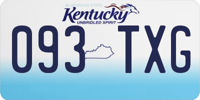KY license plate 093TXG