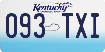 KY license plate 093TXI